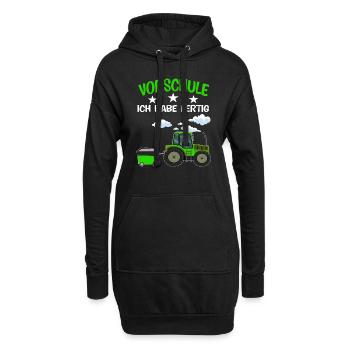 Vorschule Traktor Vorschulkind Geschenk - Hoodie-Kleid - Schwarz - Vorne