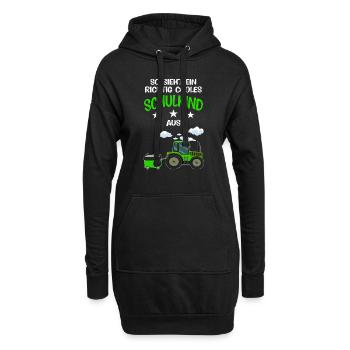 Schulkind Traktor Erstklässler Geschenk - Hoodie-Kleid - Schwarz - Vorne