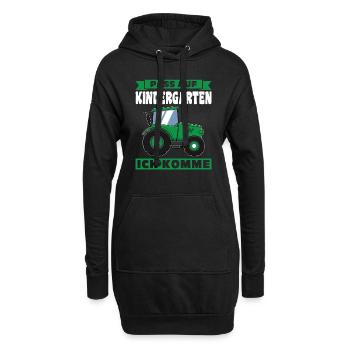 Kindergarten Traktor Kita-Kind Geschenk - Hoodie-Kleid - Schwarz - Vorne