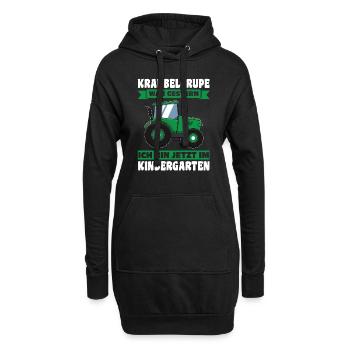 Kindergarten Traktor Kita-Kind Geschenk - Hoodie-Kleid - Schwarz - Vorne