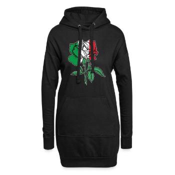 Drapeau Rose Mexicain Drapeau Cadeau - Sweat-shirt à capuche long Femme - noir - Devant
