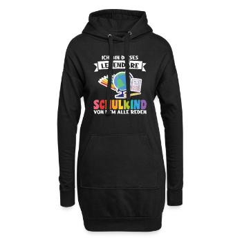 Schulkind Schulanfang Schulbeginn Geschenk - Hoodie-Kleid - Schwarz - Vorne