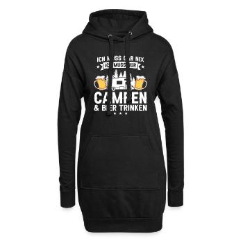 Campen Bier Camping & bier Bier Geschenk - Hoodie-Kleid - Schwarz - Vorne
