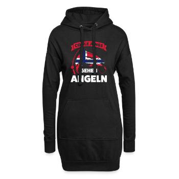 Angler Norwegisch Angeln Norwegen Geschenk - Hoodie-Kleid - Schwarz - Vorne