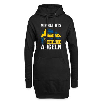 Schwedisch Angler Angeln Schweden Geschenk - Hoodie-Kleid - Schwarz - Vorne