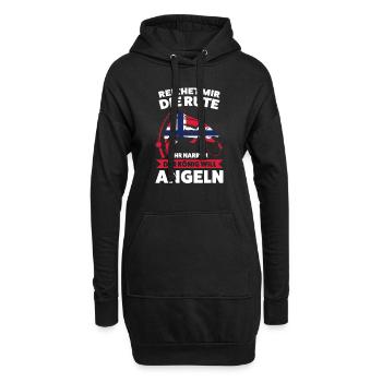 Angler Norwegisch Angeln Norwegen Geschenk - Hoodie-Kleid - Schwarz - Vorne
