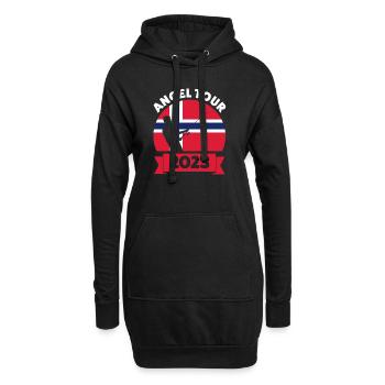 Angler Norwegisch Angeln Norwegen Geschenk - Hoodie-Kleid - Schwarz - Vorne