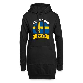 Schwedisch Angler Angeln Schweden Geschenk - Hoodie-Kleid - Schwarz - Vorne