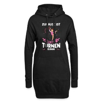 Turnen Mädchen Turnerin Geschenk - Hoodie-Kleid - Schwarz - Vorne