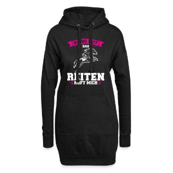 Reiten Mädchen Pferdesport Geschenk - Hoodie-Kleid - Schwarz - Vorne