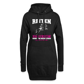 Reiten Mädchen Reiterhof Geschenk - Hoodie-Kleid - Schwarz - Vorne