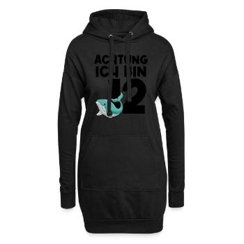 12. Geburtstag Wal 12 Jahre alt Geschenk - Hoodie-Kleid - Schwarz - Vorne