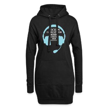 Gaming Zocken Gamer Geschenk - Hoodie-Kleid - Schwarz - Vorne