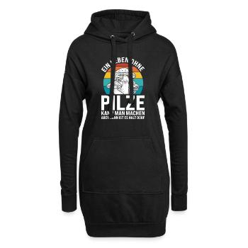 Pilze Sammeln Pilzsucher Geschenk - Hoodie-Kleid - Schwarz - Vorne