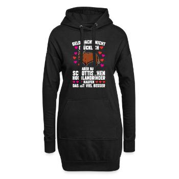 Rind Schottisches Hochlandrind Bauernhof Geschenk - Hoodie-Kleid - Schwarz - Vorne