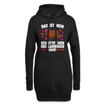 Rind Schottisches Hochlandrind Bauernhof Geschenk - Hoodie-Kleid - Schwarz - Vorne