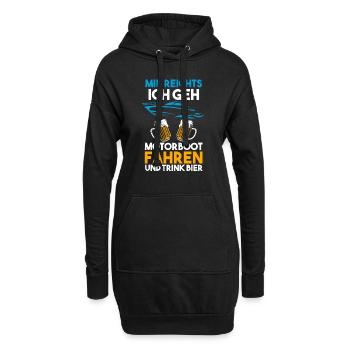 Motorboot Bier Bootsbesitzer Geschenk - Hoodie-Kleid - Schwarz - Vorne