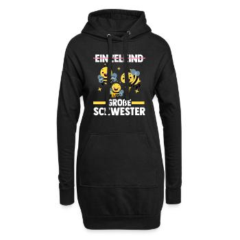 Schwester Bienen Große Schwester Geschwister Gesch - Hoodie-Kleid - Schwarz - Vorne