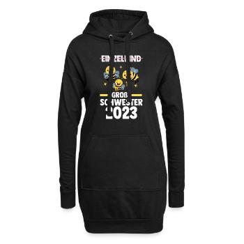 Schwester Bienen grosse Schwester Geschwister Gesc - Hoodie-Kleid - Schwarz - Vorne
