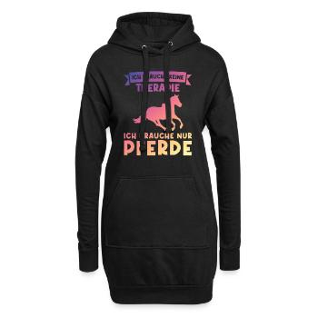 Reiten Pferd Pferde Geschenk - Hoodie-Kleid - Schwarz - Vorne