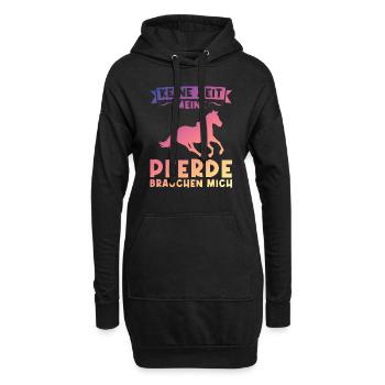 Reiten Pferd Reiter Geschenk - Hoodie-Kleid - Schwarz - Vorne
