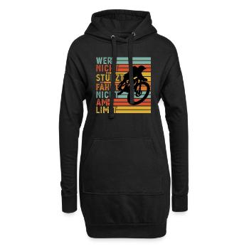 Mountainbike Downhill Mountainbiker Geschenk - Hoodie-Kleid - Schwarz - Vorne