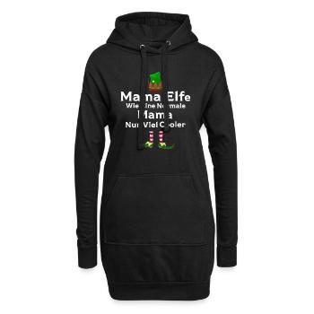 Mutter Elf Mütter Geschenk - Hoodie-Kleid - Schwarz - Vorne
