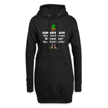 Schwester Elfe Geschwister Geschenk - Hoodie-Kleid - Schwarz - Vorne