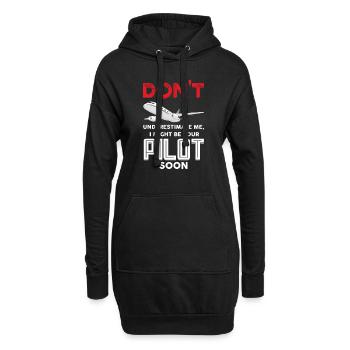 Pilot Pilot Flugzeug Geschenk - Hoodie-Kleid - Schwarz - Vorne