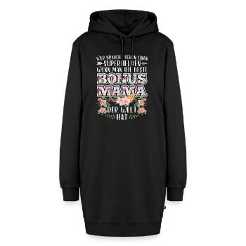 Bonus Mama Familie Stiefmutter Geschenk - Hoodie-Kleid - Schwarz - Vorne