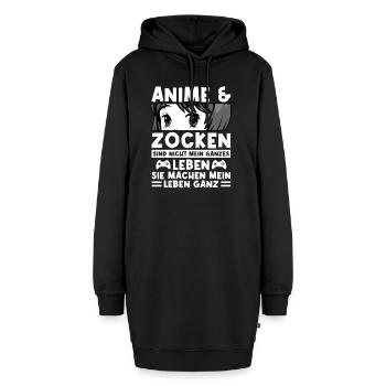 Anime Zocken Otaku Geschenk - Hoodie-Kleid - Schwarz - Vorne