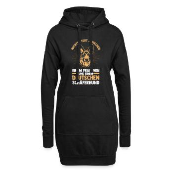 Hund Hundebesitzer Hund Schäferhund Liebhaber Gesc - Hoodie-Kleid - Schwarz - Vorne