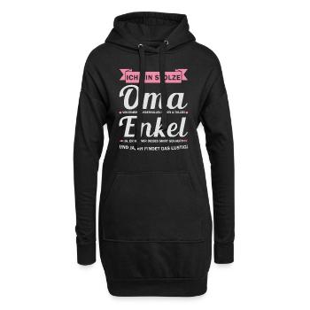 Oma & Enkel Familie Großmutter Geschenk - Hoodie-Kleid - Schwarz - Vorne