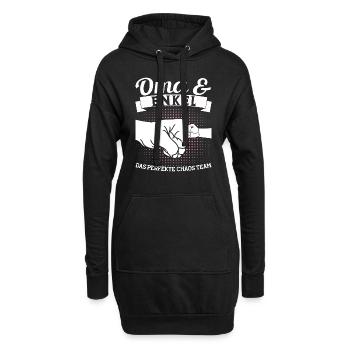Oma & Enkel Familie Großmutter Geschenk - Hoodie-Kleid - Schwarz - Vorne