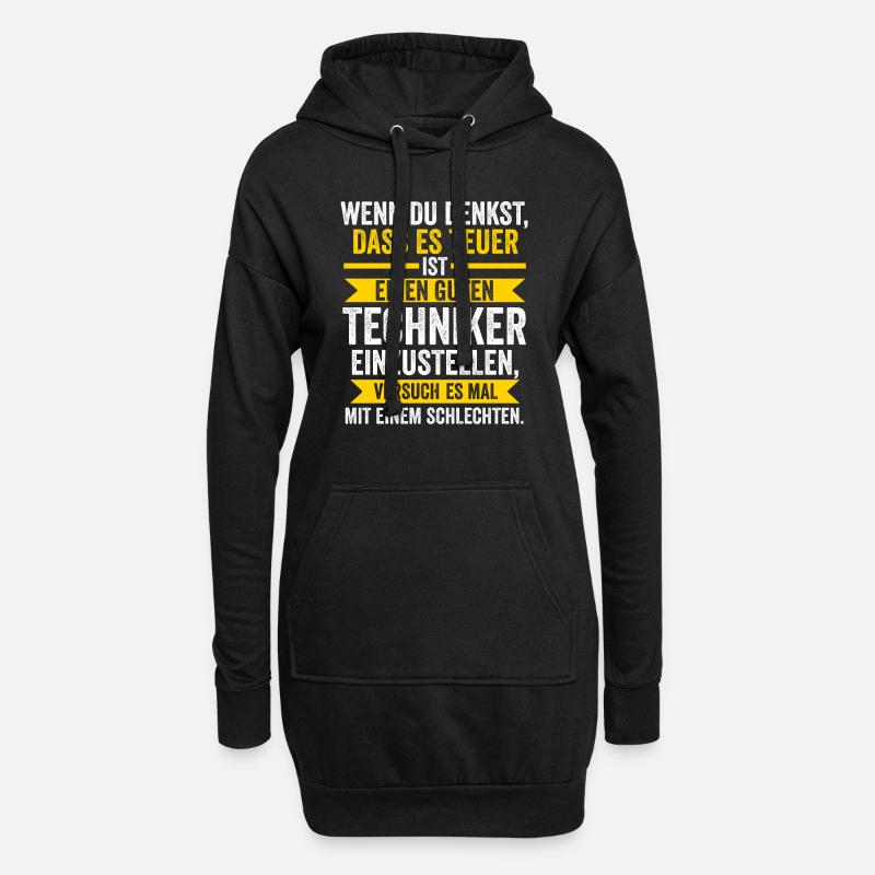 Techniker Beruf Beruf Geschenk - Hoodie-Kleid - Schwarz