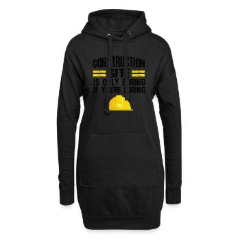 Baustelle Bauherr Geschenk - Hoodie-Kleid - Schwarz - Vorne
