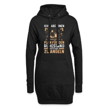 Angeln Rentner Fischer Geschenk - Hoodie-Kleid - Schwarz - Vorne