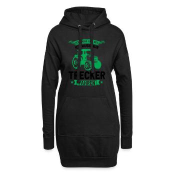 Trecker Traktor Trecker-Fahrer Geschenk - Hoodie-Kleid - Schwarz - Vorne