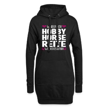 Hobby Horse Pferde Steckenpferd Geschenk - Hoodie-Kleid - Schwarz - Vorne