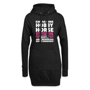 Hobby Horsing Pferd Reiter Geschenk - Hoodie-Kleid - Schwarz - Vorne