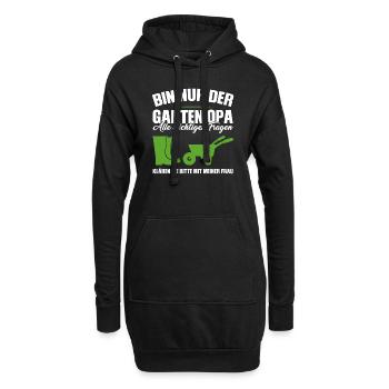 Garten Opa Gnome Großvater Geschenk - Hoodie-Kleid - Schwarz - Vorne