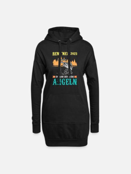 Angler Rentner Fischer Geschenk - Hoodie-Kleid - Schwarz