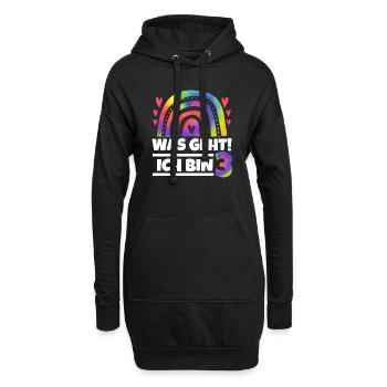 1.Geburtstag Regenbogen 1 Jahr alt Geschenk - Hoodie-Kleid - Schwarz - Vorne