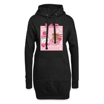 Cottagecore Ästhetisch Otaku Anime Japanisch Milch - Hoodie-Kleid - Schwarz - Vorne