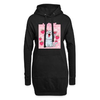 Cottagecore Erdbeermilch Otaku Anime Japanischer M - Hoodie-Kleid - Schwarz - Vorne
