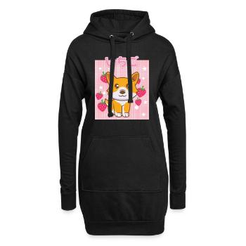 Cottagecore Erdbeermilch Otaku Anime Japanischer M - Hoodie-Kleid - Schwarz - Vorne