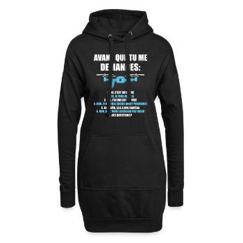 Drohne drones quadrocopter Geschenk - Hoodie-Kleid - Schwarz - Vorne