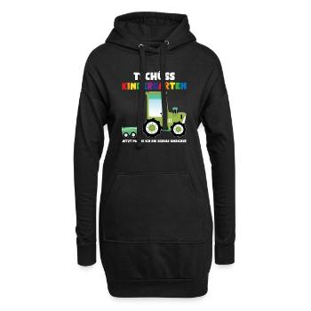 Schulkind Traktor Schulbeginn Geschenk - Hoodie-Kleid - Schwarz - Vorne