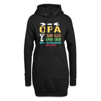 Opa Familie Großvater Geschenk - Hoodie-Kleid - Schwarz - Vorne