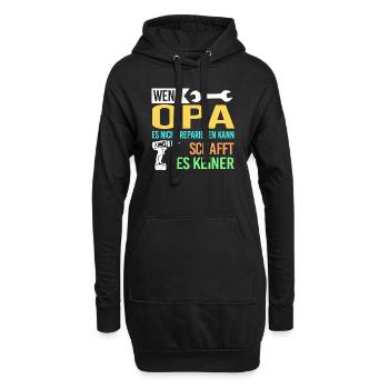 Opa Familie Großväter Geschenk - Hoodie-Kleid - Schwarz - Vorne